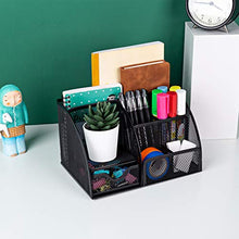 Load image into Gallery viewer, MDHAND Office Desk Organizer and Accessories, Mesh Desk Organizer with 6 Compartments + Drawer