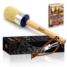 Load image into Gallery viewer, Brietis Premium Chalk Brush, Natural Boar bristles, Smooth Coverage for Furniture Painting, Chalked Paint Brushes, Milk Paint Brushes, Stencils, Clear, Large Round Brushes
