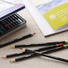 Load image into Gallery viewer, Derwent Academy Watercolor Pencils, 3.3mm Core, Metal Tin, 24 Count (2301942)
