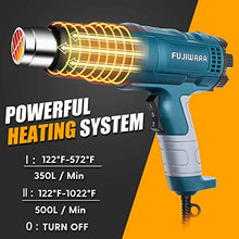 Load image into Gallery viewer, Heat Gun Kit 2000W with Dual-Temperature 5 Nozzles,Hot Air Gun 122ᵒF-1022ᵒF Heating in Seconds for DIY Shrink PVC Tubing/Wrapping/Crafts,Stripping Paint (2000W 2 Gears Temp Setting)