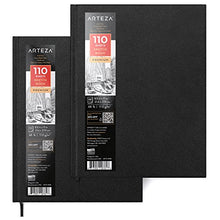 Load image into Gallery viewer, Arteza 8.5x11" Hardbound Sketchbook, Set of 2 Heavyweight Hard Cover Sketch Journals, 110 Sheets Each, 68lb/110gsm, Art Supplies for Drawing, Sketching, and Journaling