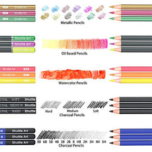 Load image into Gallery viewer, Shuttle Art 123 Pack Art Pencil Set, 36 Watercolor Pencils,36 Oil Based Pencils,12 Sketch Pencils,12 Metallic Color Pencils,12 Charcoal Pencils,15 Pieces Drawing Kit, Great Gift for Kids Adults
