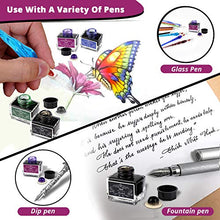 Load image into Gallery viewer, Calligraphy Ink Set | Calligraphy Set Includes 15 ml Black Ink, Blue Ink, Red Ink, Green Ink, Purple Ink and Orange Ink | Fountain Pen Ink | Dip Pen Ink | Bottled Ink for Fountain Pens | Ink Well