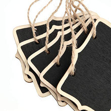Load image into Gallery viewer, Chalkboard Tags Hanging Wooden Chalkboard Signs 3.35 x 2.36 Inch Mini Wood Chalkboard Labels Rectangle Blackboard Tags Massage Board Signs (24 Pieces)