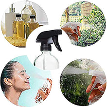 Load image into Gallery viewer, Glass Spray Bottle, Niuta 16 OZ Clear Glass Empty Spray Bottles with Labels for Plants, Pets, Essential Oils, Cleaning Products - Black Trigger Sprayer w/Mist and Stream Settings