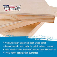 Load image into Gallery viewer, U.S. Art Supply 12" x 12" Birch Wood Paint Pouring Panel Boards, Studio 3/4" Deep Cradle (Pack of 3) - Artist Wooden Wall Canvases - Painting Mixed-Media Craft, Acrylic, Oil, Watercolor, Encaustic