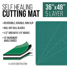 Load image into Gallery viewer, US Art Supply 36" x 48" Green/Black Professional Self Healing 5-Ply Double Sided Durable Non-Slip PVC Cutting Mat Scrapbooking, Quilting, SewingArts & Craft