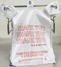 Load image into Gallery viewer, Reli. Thank You T-Shirt Bags (350 Count), Plastic - Bulk Shopping Bags, Restaurant Bag - T-Shirt Plastic Bags in Bulk - (11.5" x 6.5" x 21") White/Thank You