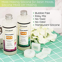Load image into Gallery viewer, LET'S RESIN Silicone Mold Making Kit Liquid Silicone Rubber Non-Toxic Translucent Clear Mold Making Silicone-Mixing Ratio 1:1-Molding Silicone for Resin Molds,Silicone Molds DIY Manual Making(21.16oz)