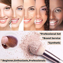 Load image into Gallery viewer, BS-MALL Makeup Brush Set 18 Pcs Premium Synthetic Foundation Powder Concealers Eye shadows Blush Makeup Brushes Champagne Gold Cosmetic Brushes with Black Case