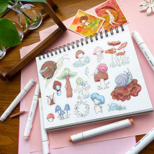 Load image into Gallery viewer, Marker Pads Art Sketchbook, Ohuhu 8.9"×8.3" Portable Square Size, 120 LB/200 GSM Drawing Papers, 60 Sheets/120 Pages, Spiral Bound Sketch Book, Specially Designed for Alcohol Markers