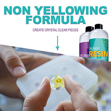 Load image into Gallery viewer, DR CRAFTY Clear Epoxy Resin Crystal Clear Resin Kit Art Resin Epoxy Clear 2 Part Epoxy Art Resin Clear Casting Resin Jewelry Resin 16 Ounce Kit with Bonus Measuring Cups, Plastic Spreader and Sticks