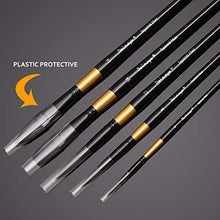 Load image into Gallery viewer, Dainayw Watercolor Paint Brushes Set Squirrel Hair Professional Artist Painting Mop for Gouache Watercolors Inks, 5 Pcs Black Golden Handle
