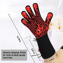 Load image into Gallery viewer, BBQ Gloves, 1472°F Heat Resistant Grilling Gloves Silicone Non-Slip Oven Gloves Long Kitchen Gloves for Barbecue, Cooking, Baking, Cutting