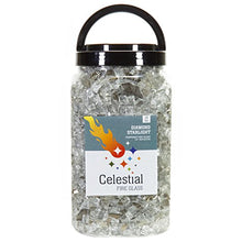 Load image into Gallery viewer, Celestial Fire Glass High Luster, 1/2" Reflective Tempered Fire Glass in Diamond Starlight, 10 Pound Jar