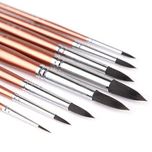 Load image into Gallery viewer, Transon Round Watercolor Detail Paint Brushes Goat Hair 8pcs for Watercolors,Acrylics,Inks,Gouache,Oil and Tempera