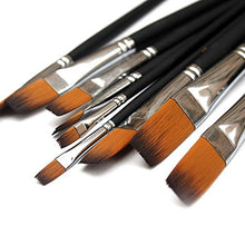 Load image into Gallery viewer, Marrywindix 9pcs Flat Pointed Tip Nylon Hair Acrylic Watercolor Brush Artists Paint Brush Set Black