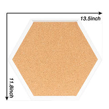 Load image into Gallery viewer, 4 Packs Cork Boards Hexagon Shape with White Framed Bulletin Board Modern Decorative Cork Boards for School, Home,Office(Set Including 40 Push Pins,Hardware and Template)