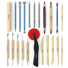 Load image into Gallery viewer, Arteza Pottery Tools & Clay Sculpting Tools, Set of 22 Pieces in PET Storage Tube, for Clay, Pottery, Ceramics Artwork & Holiday Crafts