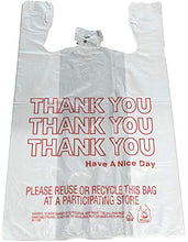 Load image into Gallery viewer, Reli. Thank You T-Shirt Bags (350 Count), Plastic - Bulk Shopping Bags, Restaurant Bag - T-Shirt Plastic Bags in Bulk - (11.5" x 6.5" x 21") White/Thank You