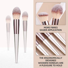 Load image into Gallery viewer, BS-MALL Makeup Brush Set 18 Pcs Premium Synthetic Foundation Powder Concealers Eye shadows Blush Makeup Brushes Champagne Gold Cosmetic Brushes with Black Case