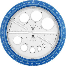 Load image into Gallery viewer, Helix Angle and Circle Maker with Integrated Circle Templates, 360 Degree, 6 Inch / 15cm, Assorted Colors (36002)