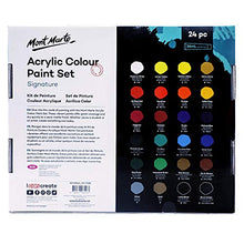 Load image into Gallery viewer, Mont Marte Acrylic Paint Set 24 Colours 36ml, Perfect for Canvas, Wood, Fabric, Leather, Cardboard, Paper, MDF and Crafts