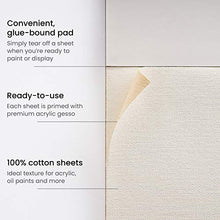 Load image into Gallery viewer, Arteza 9x12” Canvas Pad, 10 Sheets, 100% Cotton, Primed with Acid-Free Gesso, Glue-Bound Pad of Canvas Paper for Acrylic Painting or Oil Paint, Ideal for Painting and Mixed Media