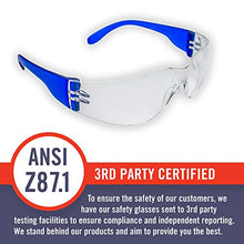 Load image into Gallery viewer, 24 Pack of Safety Glasses (24 Protective Goggles in 6 Different Colors) Crystal Clear Eye Protection - Perfect for Construction, Shooting, Lab Work, and More!