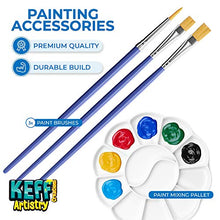 Load image into Gallery viewer, KEFF Creations Acrylic Paint, Acrylic Paint Set, 30 Colors Acrylic Bottles with 3 Paintbrushes and Paint Palette. Acrylic Painting Supplies, Great for Canvas, Rock Paining, Wood, Glass, Crafts