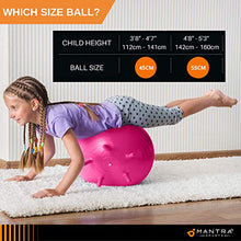 Load image into Gallery viewer, Yoga Ball for Kids Stability | Ideal Flexible Seating for Classroom Furniture & Replacing Kids Computer Chair | 45cm or 55cm Bouncy Balance Ball Chair & Fidget Band, With Pump & Exercise Workout Guide