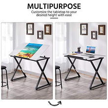 Load image into Gallery viewer, YAHEETECH Drafting Table Artist Desk Draft Desk Drawing Paninting Studying Table w/Tilted Tabletop Art Craft Work Station for Adults Teens Home Office Use