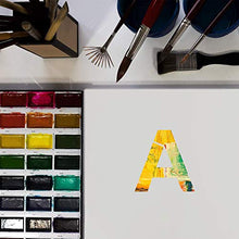 Load image into Gallery viewer, Letter Templates Stencils, 36 Pcs Reusable Plastic Alphabet Art Craft Templates, Letter and Number Stencils for Painting on Wood Rock Glass Wall Canvas Fabric Chalkboard Ceramic Porcelain (4 inch)