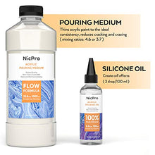 Load image into Gallery viewer, Nicpro Acrylic Pouring Kit, Artist Starter Supplies Including 19 Colors Acrylic Paints,Pouring Medium, Silicone Oil, Canvases, Gloves, Strainers, Brushes, Mixing Stick for Flow DIY Painting