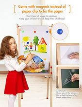 Load image into Gallery viewer, YOHOOLYO Kids Wooden Art Easel with Paper Roll, Double Sided Whiteboard Chalkboard Children Easel,Adjustable Height Magnetic Dry Easel Drawing with Kids Art Easel Playset for Boys Girls Gifts