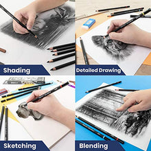 Load image into Gallery viewer, Pacific Arc Premium Charcoal Drawing Pencils for Artists - 6 Pieces Soft Medium and Hard - Charcoal Pencils for Drawing, Sketching and Shading - Great Non Toxic Art Supplies Set for Adults and Kids