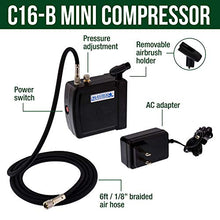 Load image into Gallery viewer, Master Airbrush Multi-Purpose Airbrushing System Kit with Portable Mini Air Compressor - Gravity Feed Dual-Action Airbrush, Hose, How-To-Airbrush Guide Booklet - Hobby, Craft, Cake Decorating, Tattoo