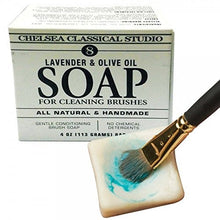 Load image into Gallery viewer, Chelsea Classical Studio Lavender & Olive Oil Soap - All Natural & Handmade Used For Cleaning Brushes Gentle Conditioning Brush Soap