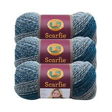 Load image into Gallery viewer, (3 Pack) Lion Brand Yarn 826-218 Scarfie Yarn, Teal/Silver
