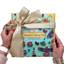Load image into Gallery viewer, MY CREATIVE CAMP Beginner's Quilling Kit - DIY Craft Kit for Kids and Adults - 10 Projects with Easy Instructions, Storage Box, Glitter, Tools, Paper Strips, Shape Chart, Reference Guide, Accessories