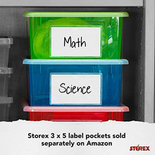 Load image into Gallery viewer, Storex Flat Storage Tray with Lid, Letter Size, 10 x 13 x 3 Inches, Black, 5-Pack (62535U05C)