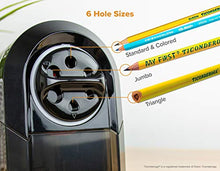 Load image into Gallery viewer, Bostitch Antimicrobial SuperPro Glow Extra Heavy Duty Commercial Classroom Electric Pencil Sharpener with Replaceable Cutter Cartridge System, 6-Hole, Silver/Black (EPS14HC)