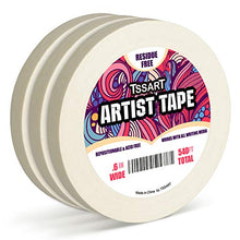 Load image into Gallery viewer, TSSART 3 Pack White Artist Tape - Masking Artists Tape for Drafting Art Watercolor Painting Canvas Framing - Acid Free 0.6inch Wide 540FT Long Total