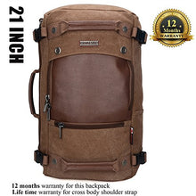 Load image into Gallery viewer, WITZMAN Men Travel Backpack Canvas Rucksack Vintage Duffel Bag A2021 (21 inch Brown)