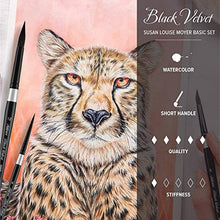 Load image into Gallery viewer, Silver Brush Limited SLM 3099 Susan Louise Moyer Basic Watercolor Brush Set, Set of 3 Black Velvet Round Brushes, Sizes 4, 8, and 12
