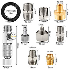 Load image into Gallery viewer, 10 Pieces Airbrush Adapter Set Includes Airbrush Adapter Kit Airbrush Quick Release Disconnect Fitting Connector Female Couplings Nylon Braided Airbrush Hose for Air Compressor and Airbrush Hose