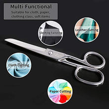 Load image into Gallery viewer, Newness Fabric Scissors, Heavy Duty All Metal Stainless Steel Craft Scissors, Multi-Purpose Professional Sharp Shears for Tailor Dressmaker Craft Cutting Cloth Leather Canvas Denim Paper, 7.24 Inch