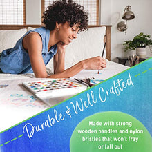 Load image into Gallery viewer, Crafts 4 All Paint Brushes Set Professional Fine Round Pointed Nylon Artist Brush Tips for Acrylic Watercolor and Oil Painting Professional - Set of 12