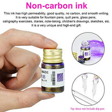 Load image into Gallery viewer, Calligraphy Ink Set, 12 Colors Dipped Pen Inks Gold Powder Non-Carbon Drawing Ink, Calligraphy Fountain Pen Inks for Writing, Art, Gift, Craft Calligrapher Inks Kit - (7ml,12 Colors)