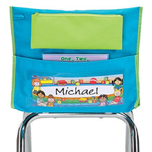 Load image into Gallery viewer, Really Good Stuff Deluxe Chair Pockets - Set of 6 - Early Childhood Classroom Chair Organizer with Pencil Pouch and Name Tag Keeps Students Organized and Classrooms Neat - Teal/Green
